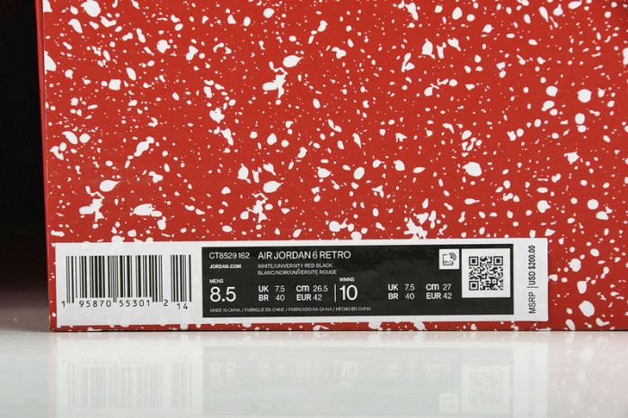 Air Jordan 6 Red Oreo CT8529-162