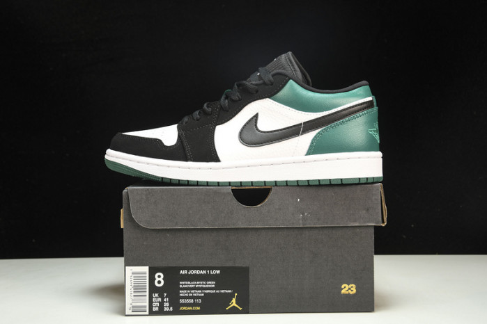 Jordan 1 Low White Black Mystic Green 553558-113