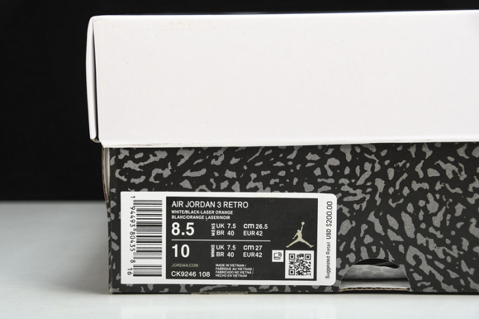 Jordan 3 Retro Laser Orange - CK9246-108