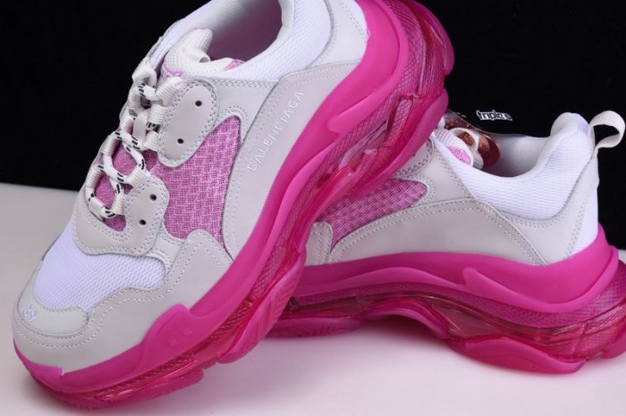 BL TRIPLE S TRAINERS CLEAR SOLE  WHITE PINK   541624  W09OH  1012