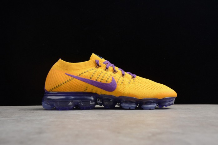 Nike Air VaporMax Flyknit 2018 Lemon Yellow/Purple  mens AA3858-104