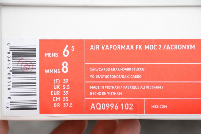 Acronym Nike Mens Air VaporMax Moc 2 Dark Stucco AQ0996-102