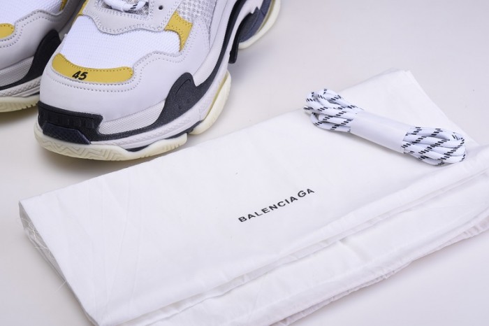 BL TRIPLE S TRAINERS CLEAR SOLE  GREY YELLOF  WHITE   541624  W09OH  1008